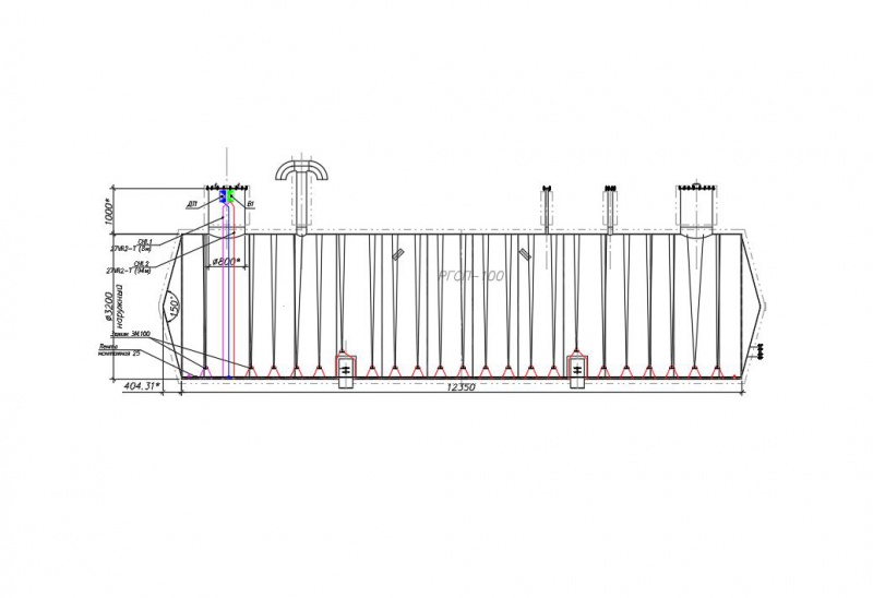Резервуар противопожарного запаса воды, V100м3