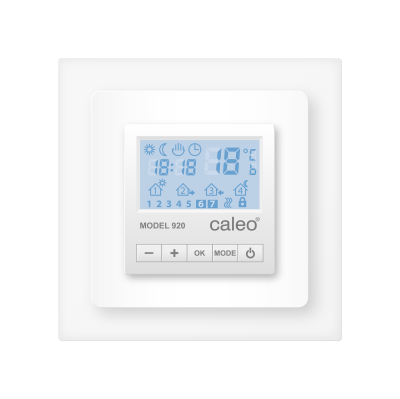 терморегулятор caleo 920 бежевый с адаптерами, встраиваемый цифровой, программируемый фото
