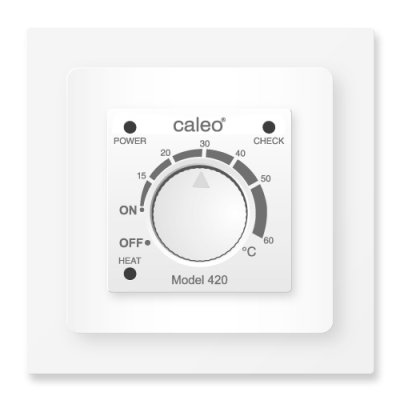 терморегулятор caleo 420  с адаптерами, встраиваемый аналоговый - 2/3,5 квт фото